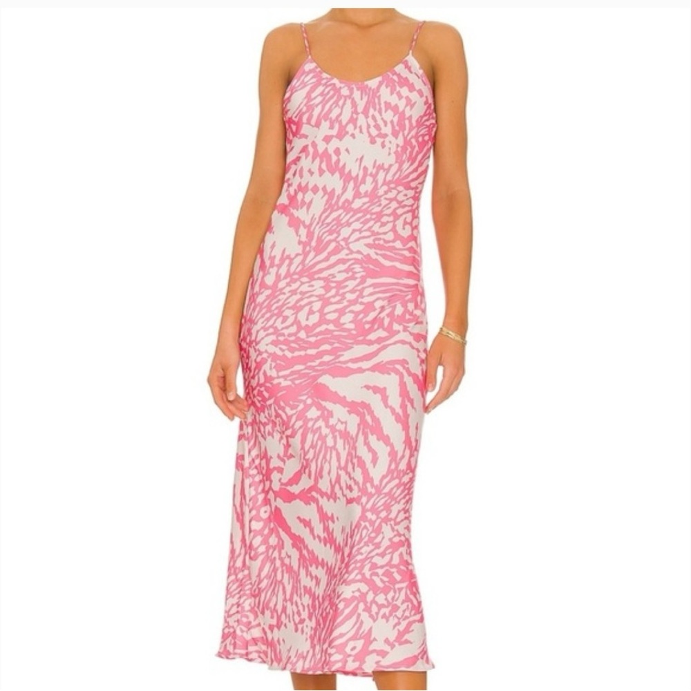 Resa pink and white animal print dress - revolve